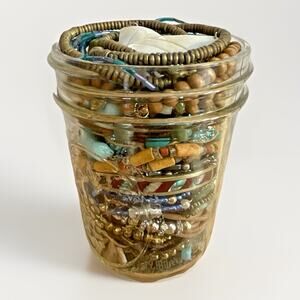 Mystery Jewelry Lot 1.2 Lbs Curated Wearable Boho Beachy Natural Stone Beads